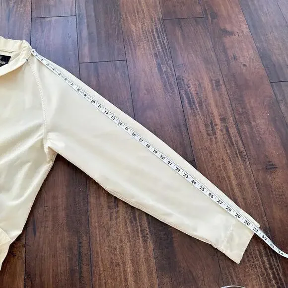 Vintage Work Jacket Men's Yellow Full Zip Gabardine 60s Talon 70s Chore Light - Picture 10 of 11